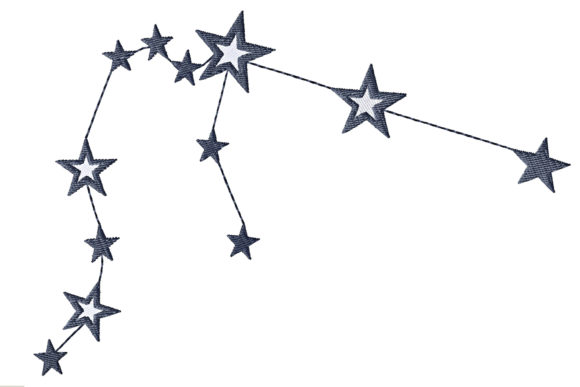 Aquarius Sign Constellation Embroidery