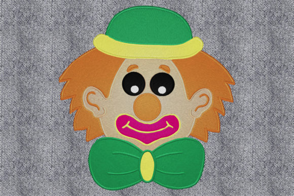 Clown Face: A Playful Embroidery Design for Boutique Apparel