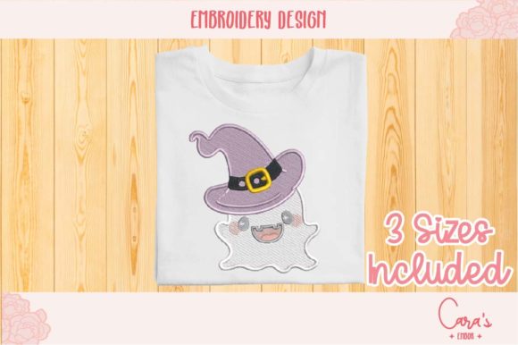 Ghost with Hat Embroidery Design