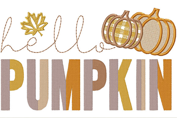 Hello Pumpkin Embroidery Design